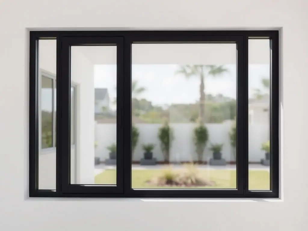 A high-quality image showcasing a modern, energy-efficient impact window installed in a residential home, highlighting its sleek design and robust construction.